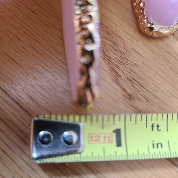 Geometric Plastic Resin Fashion Long Earrings Pink - Picture 7 of 9